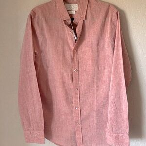 NWT Even Tide Linen Cotton Button Down Shirt | Stitch Fix | Size M | Red